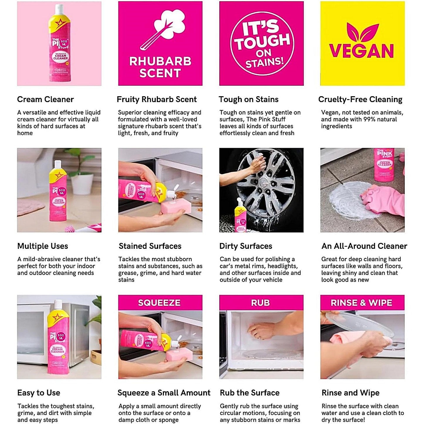 The Pink Stuff Cream Cleaner 500ml (Pack of 12)