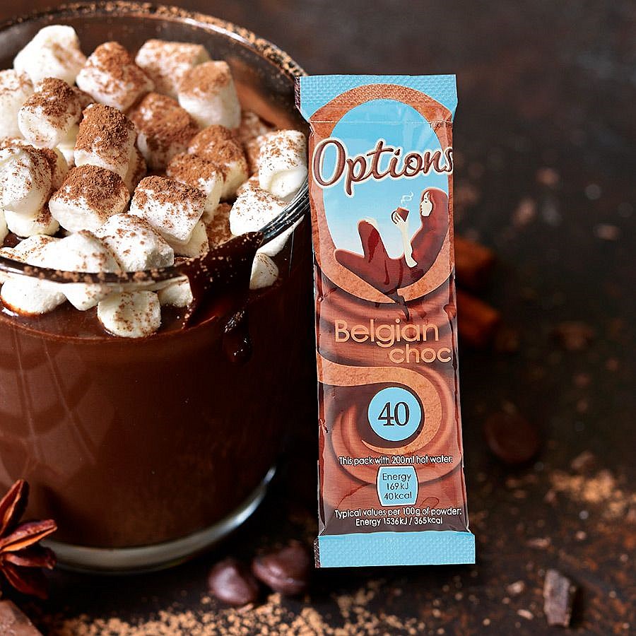 Twinings Options Belgian Hot Chocolate, 100 Sachets Easy2Order : TQ05401