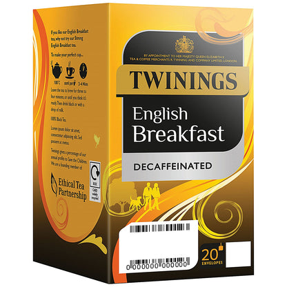 Twinings Decaffeinated English Breakfast Tea Bags, 4 Packs of 20