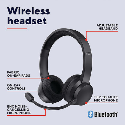 Trust Ayda Wireless ENC Stereo Headset 25463 Easy2Order : TRS25463