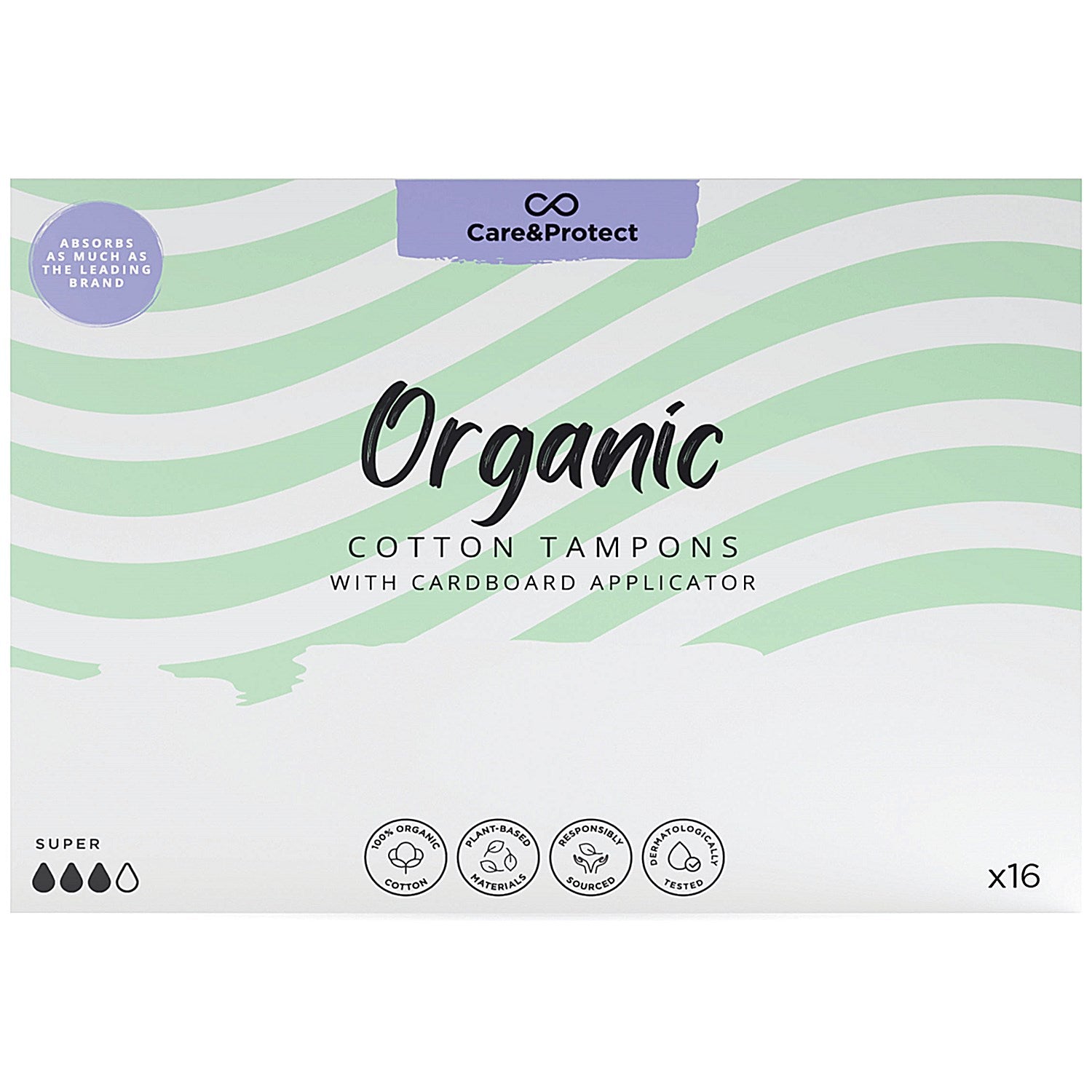 Care & Protect Organic Cotton Applicator Tampons, Super, Pack of 192 Easy2Order : TSL00134
