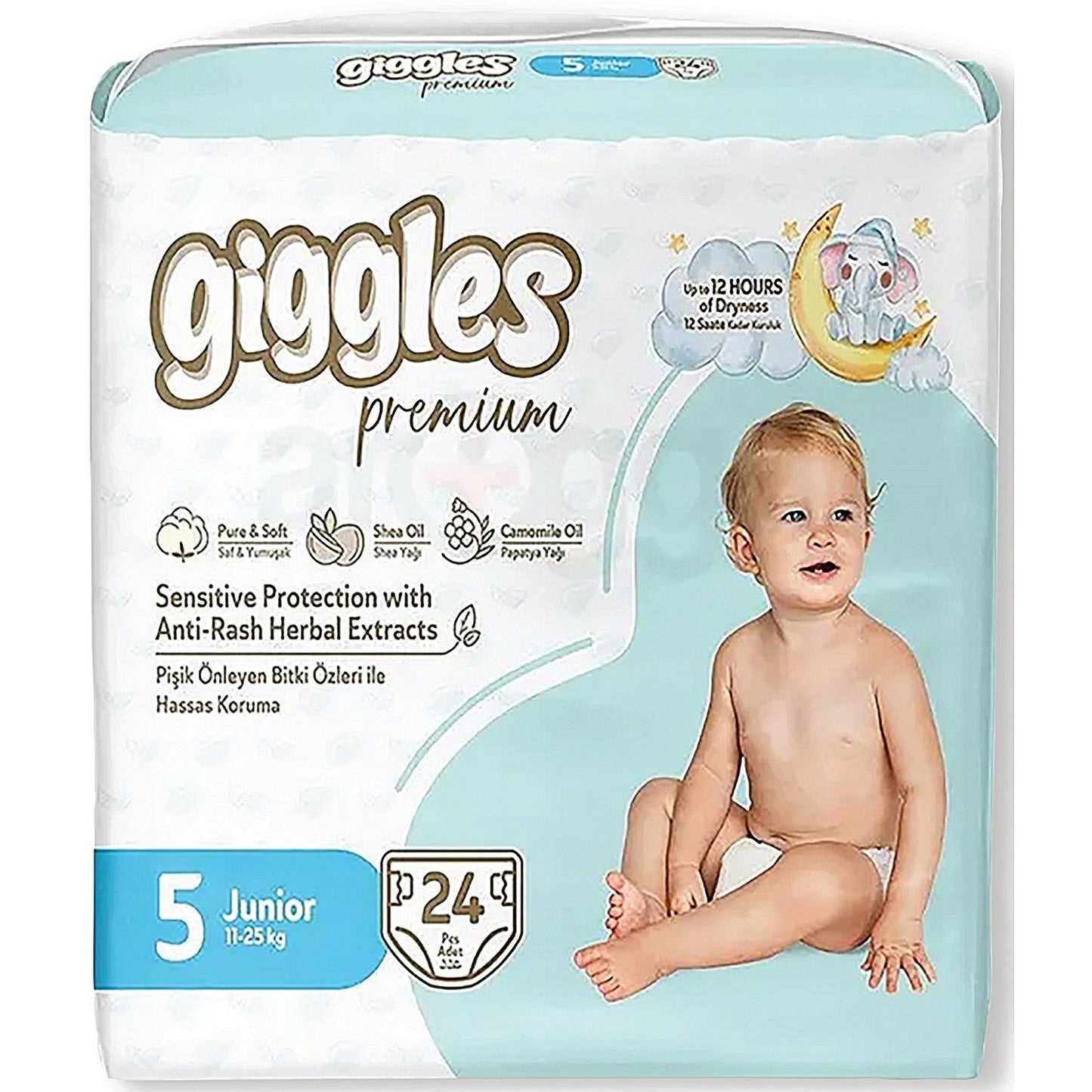 Giggles Junior Nappies 11-25kg Twinpack (Pack of 24) Easy2Order : TSL20691