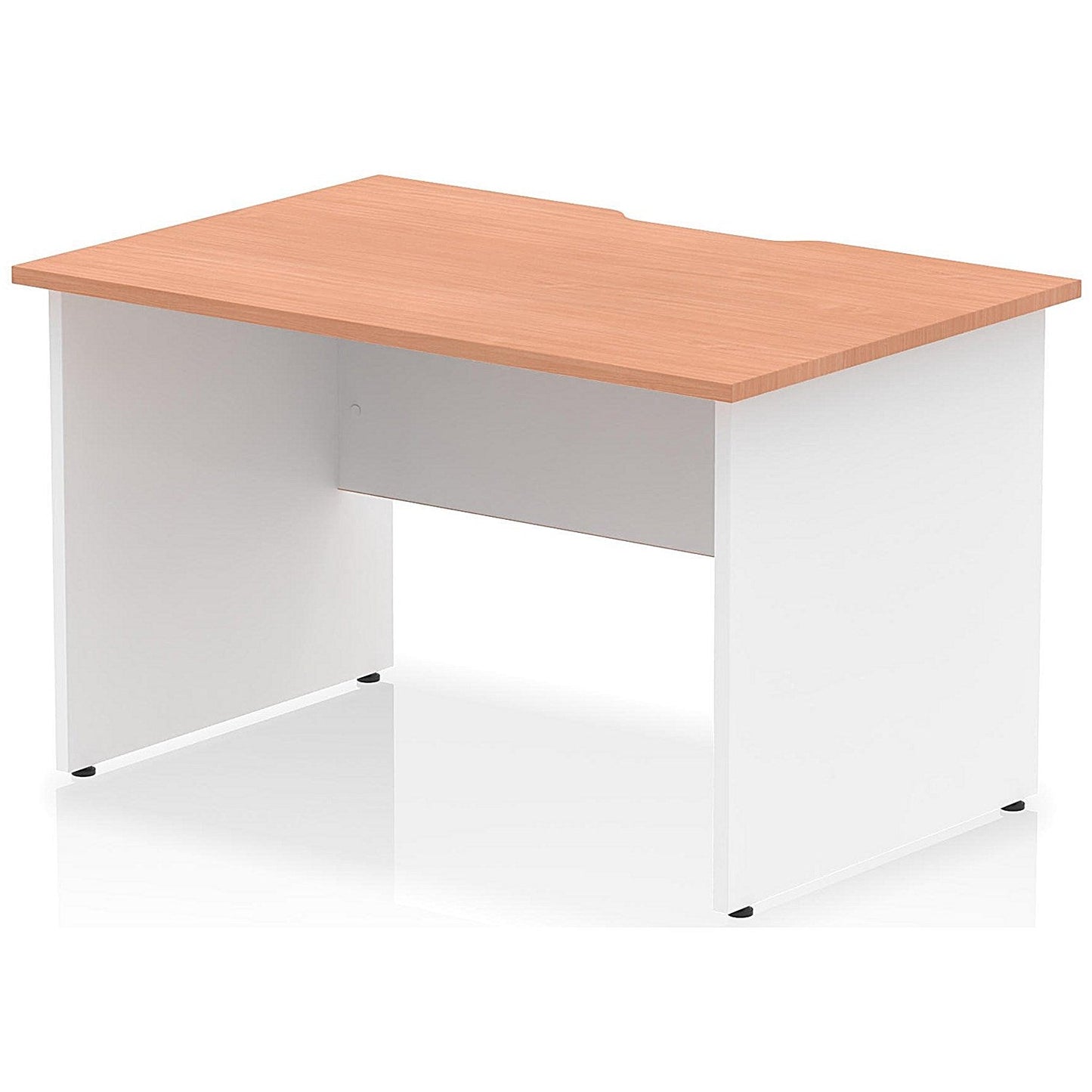 Impulse 1200mm Two-Tone Scalloped Edge Rectangular Desk, White Panel End Legs, Beech Easy2Order : TT000288