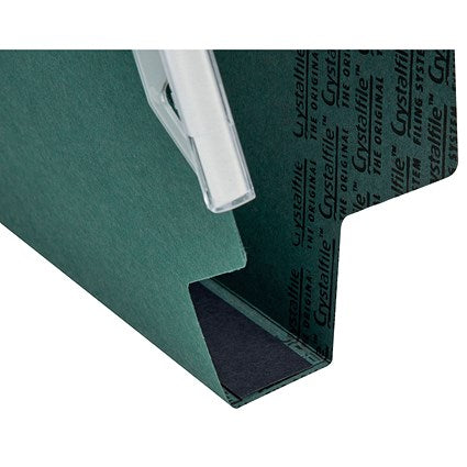 Rexel Crystalfile Classic Manilla Lateral Suspension Files, 330mm Width, 30mm Square Base, Green, Pack of 25