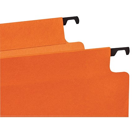 Rexel Crystalfile Classic Manilla Lateral Suspension Files, 330mm Width, 30mm Square Base, Orange, Pack of 25