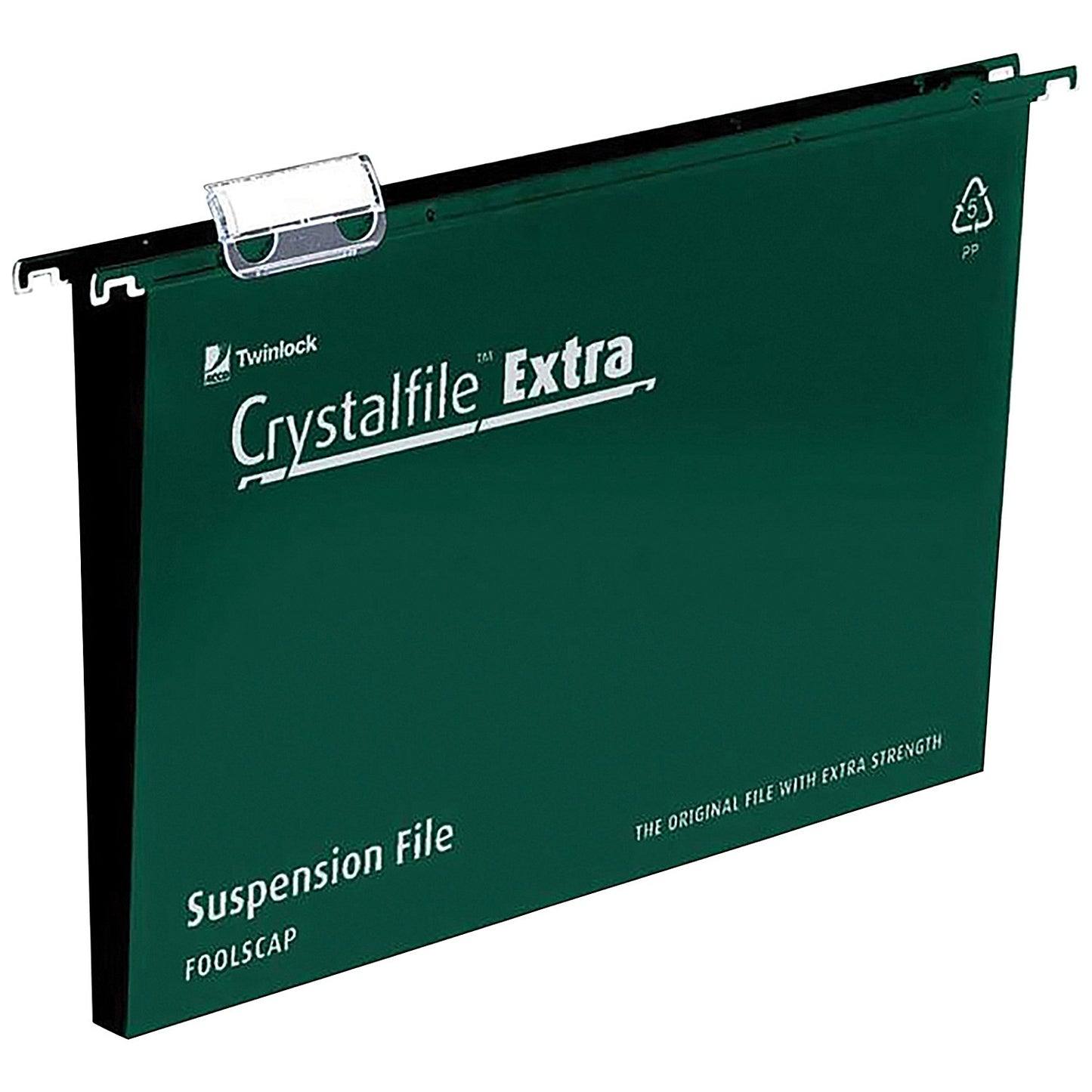 Rexel Crystalfile Extra Polypropylene Suspension Files, Square Base, 50mm Capacity, Foolscap, Green, Pack of 25