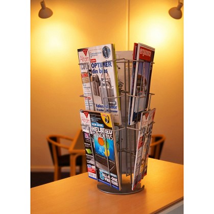 Twinco Revolving Tabletop Literature Display, 9 Compartments, A4, Silver