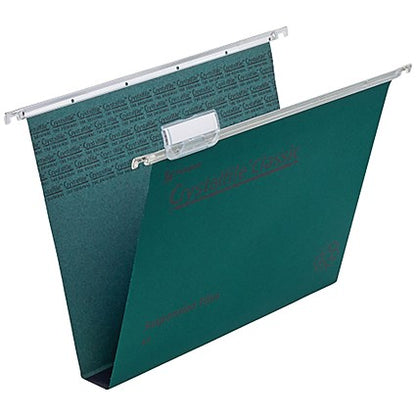Rexel Crystalfile Classic Manilla Suspension Files, Square Base, A4, Green, Pack of 50