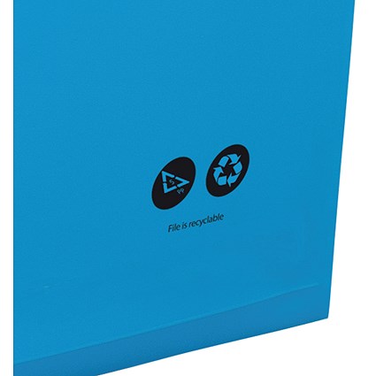 Rexel Crystalfile Extra Polypropylene Suspension Files, V Base, Foolscap, Blue, Pack of 25