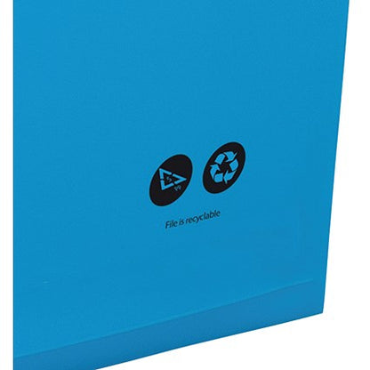 Rexel Crystalfile Extra Polypropylene Suspension Files, V Base, Foolscap, Blue, Pack of 25
