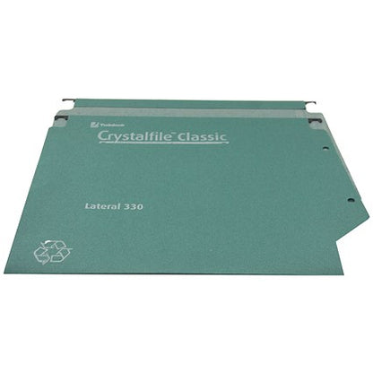 Rexel Crystalfile Classic Manilla Lateral Suspension Files, 330mm Width, 50mm Square Base, Green, Pack of 25