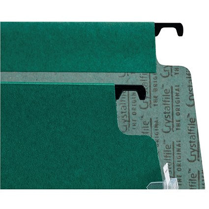 Rexel Crystalfile Classic Manilla Lateral Suspension Files, 330mm Width, 50mm Square Base, Green, Pack of 25