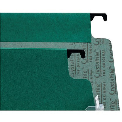 Rexel Crystalfile Classic Manilla Lateral Suspension Files, 330mm Width, 50mm Square Base, Green, Pack of 25
