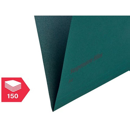 Rexel Crystalfile Classic Manilla Suspension Files, V Base, A4, Green, Pack of 50