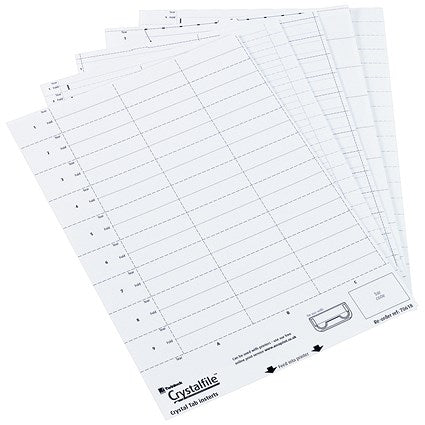 Rexel Crystalfile Classic and Extra Suspension File Card Inserts, Pack of 50