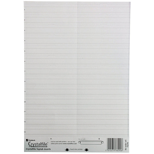 Rexel Cyrstalfile Classic Linked Suspension File Card Inserts, White, Pack of 50