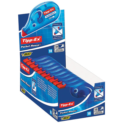 Tipp-Ex Pocket Mouse Correction Tape Roller, 4.2mmx10m, Pack of 10