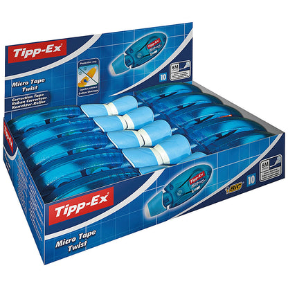 Tipp-Ex Micro Tape Twist Correction Roller with Rotating Cap, 5mmx8m, Pack of 10