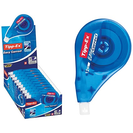 Tipp-Ex Easy-correct Correction Tape Roller, 4.2mmx12m, Pack of 10