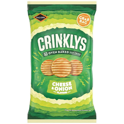 Jacobs Baked Crinklys Cheese & Onion Bag, 45g, Pack of 30