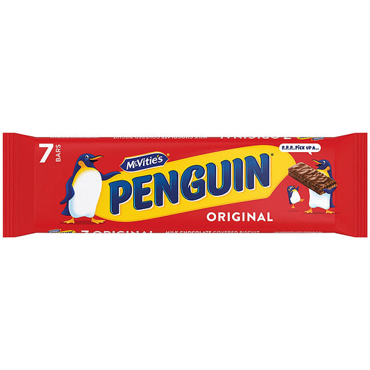 McVities Penguin Milk Chocolate Biscuit Bars, Pack of 7