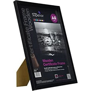 Stewart Superior Wooden Certificate Frame, A4, Non-Glass, Black Easy2Order : UP23206
