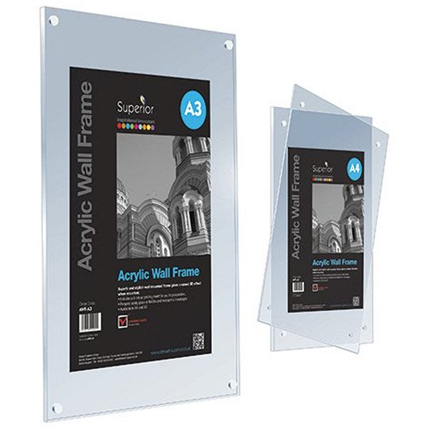 Stewart Superior Acrylic Wall Frame, A4, Non-Glass, Clear Easy2Order : UP23429