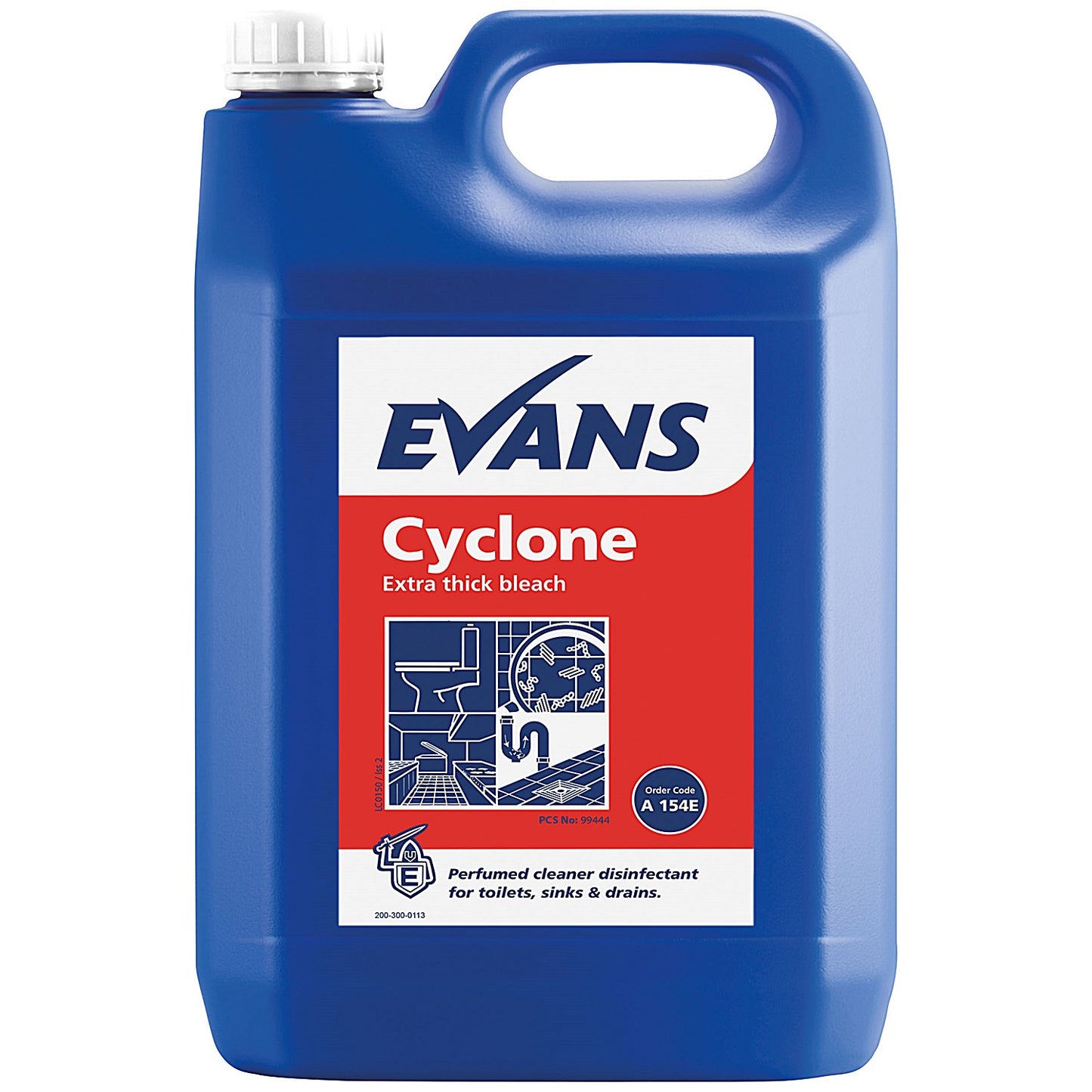 Evans Cyclone Extra Thick Bleach, Perfumed, 5L, Pack of 2