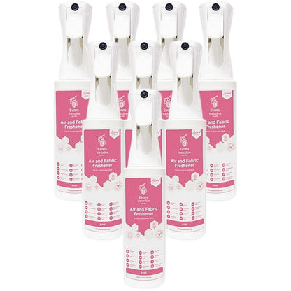 Evans Air and Fabric Freshener, Fresh Cotton and Aloe, 500ml, Pack of 8