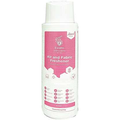 Evans Air and Fabric Freshener, Fresh Cotton and Aloe, 500ml, Pack of 8