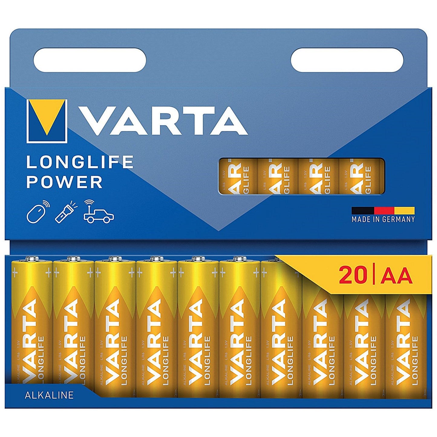 Varta Longlife AA 1.5V Alkaline Batteries, Pack of 20