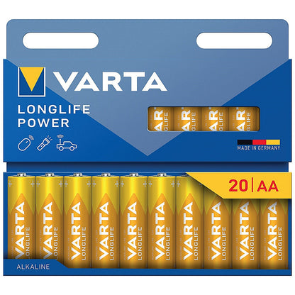 Varta Longlife AA 1.5V Alkaline Batteries, Pack of 20