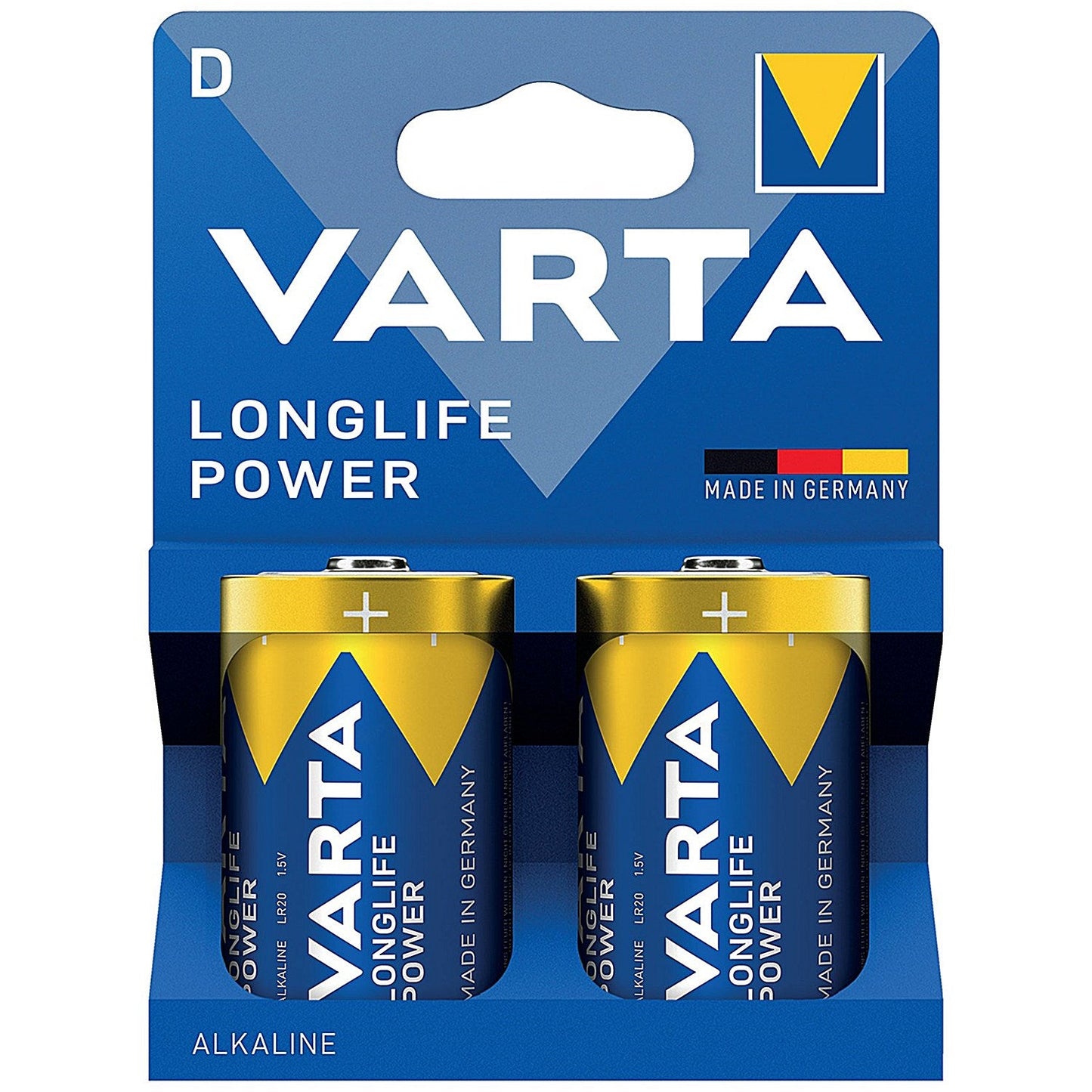 Varta Longlife Power D 1.5V Alkaline Batteries, Pack of 2