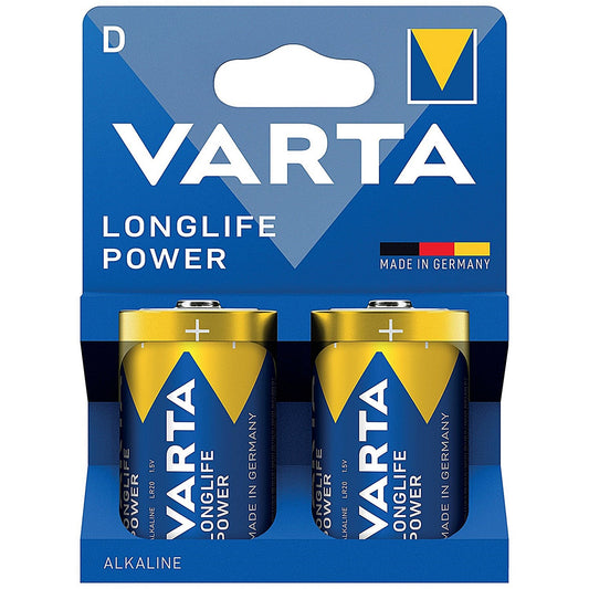 Varta Longlife Power D 1.5V Alkaline Batteries, Pack of 2