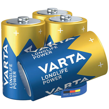Varta Longlife Power D 1.5V Alkaline Batteries, Pack of 4