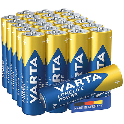 Varta Longlife Power AA 1.5V Alkaline Batteries, Pack of 24
