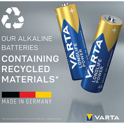 Varta Longlife Power AA 1.5V Alkaline Batteries, Pack of 24