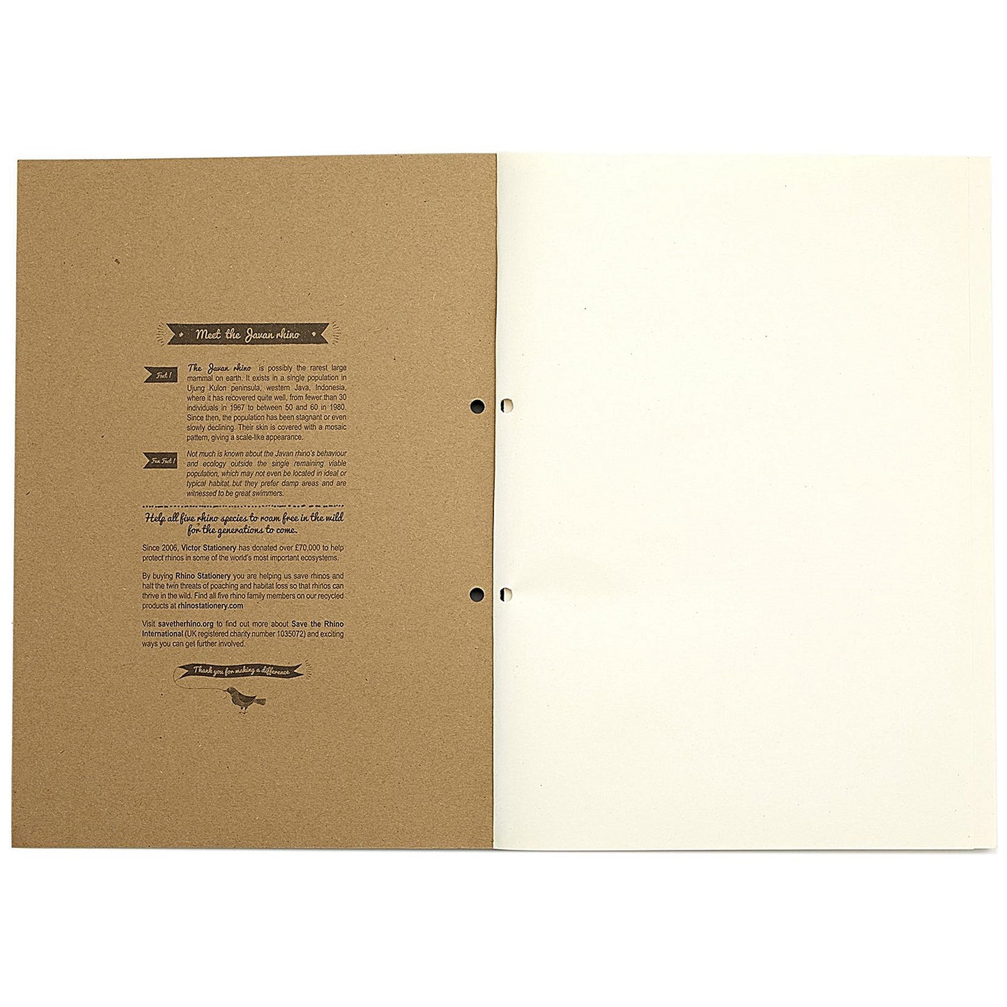 Rhino Recycled Refill Pad, A4, Ruled with Margin, 320 Pages, Kraft, Pack of 3