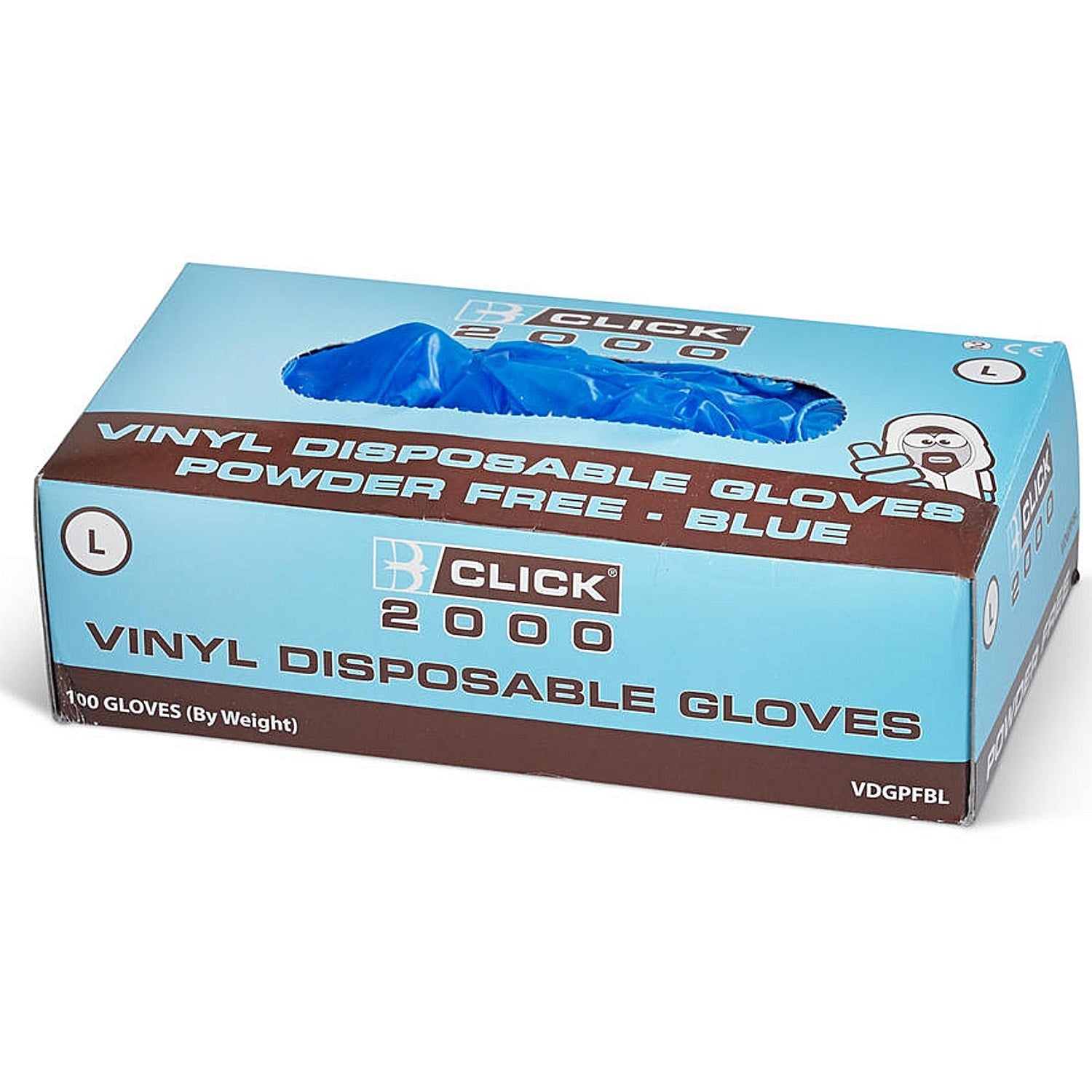Beeswift Vinyl Powder Free Gloves, Blue, Large, Pack of 1000 Easy2Order : VDGPFBL