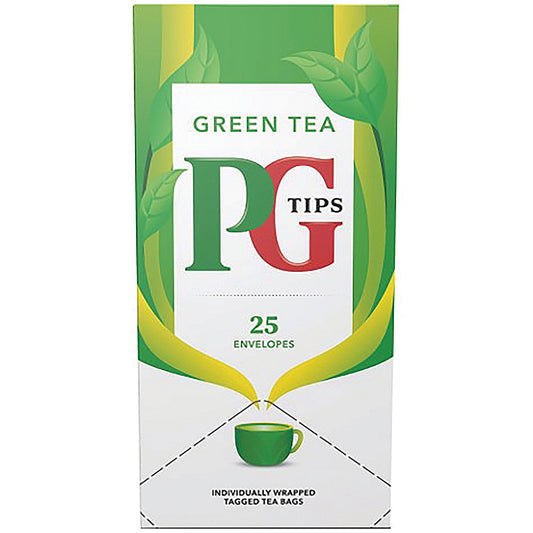 PG Tips Pure Green Envelope Tea Bags, Pack of 25