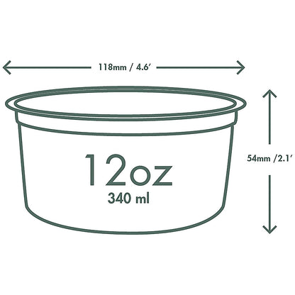 Vegware Deli Round Container, 341ml, Clear, Pack of 500