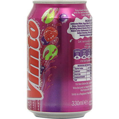 Vimto Fizzy Fruit Juice, 24x330ml Cans