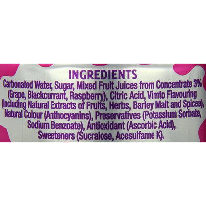 Vimto Fizzy Fruit Juice, 24x330ml Cans