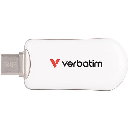 Verbatim Plectra USB-C Flash Drive, 64GB, White