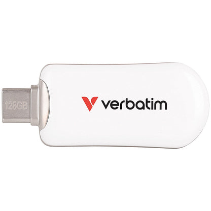Verbatim Plectra USB-C Flash Drive, 128GB, White