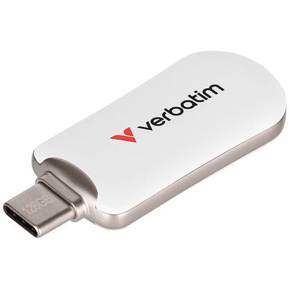 Verbatim Plectra USB-C Flash Drive, 128GB, White Easy2Order : VM30229