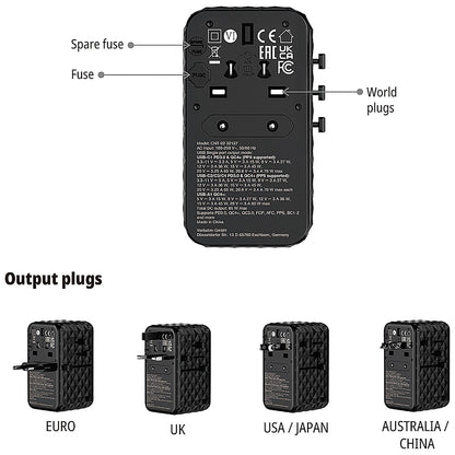Verbatim Charge n Travel GaN III Universal 85W Travel Adapter