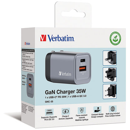 Verbatim GNC-35 GaN 35W 2 Port Charger
