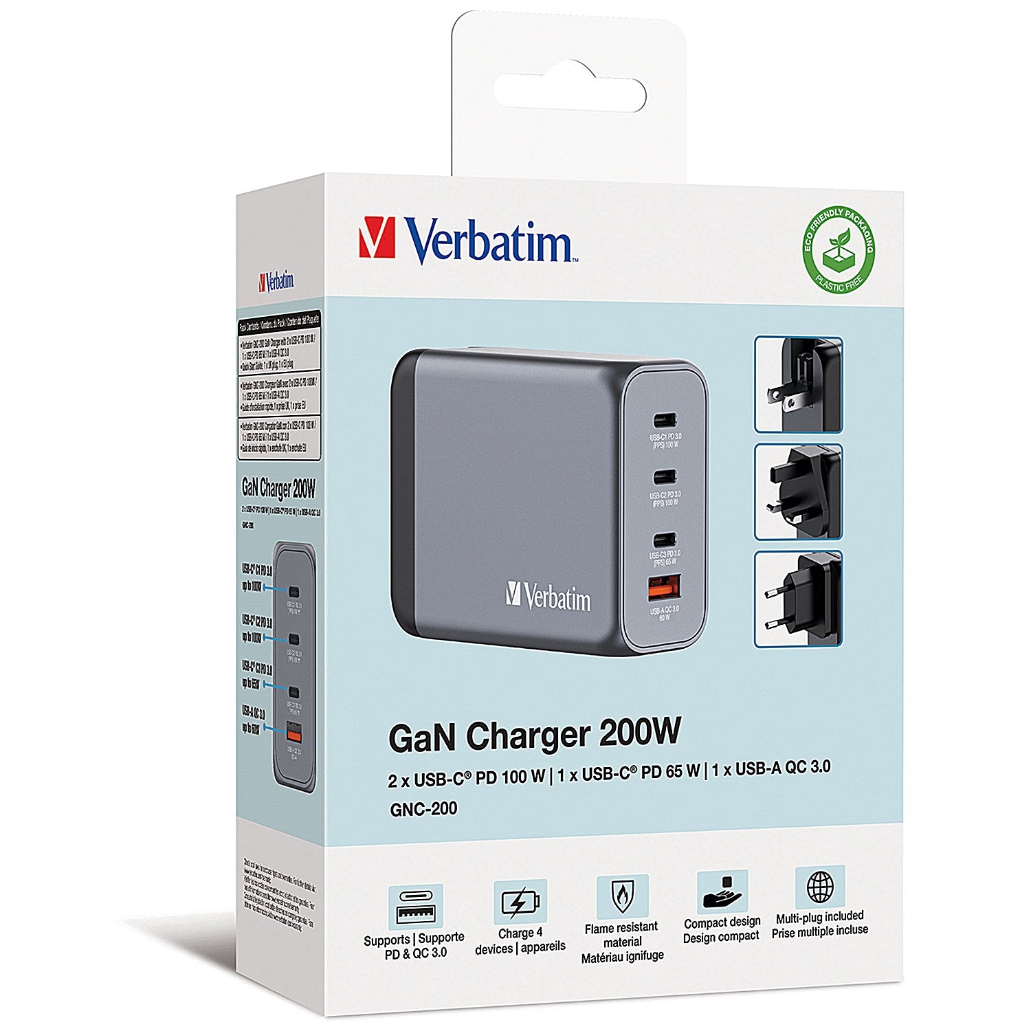 Verbatim GNC-200 GaN 200W 4 Port Charger
