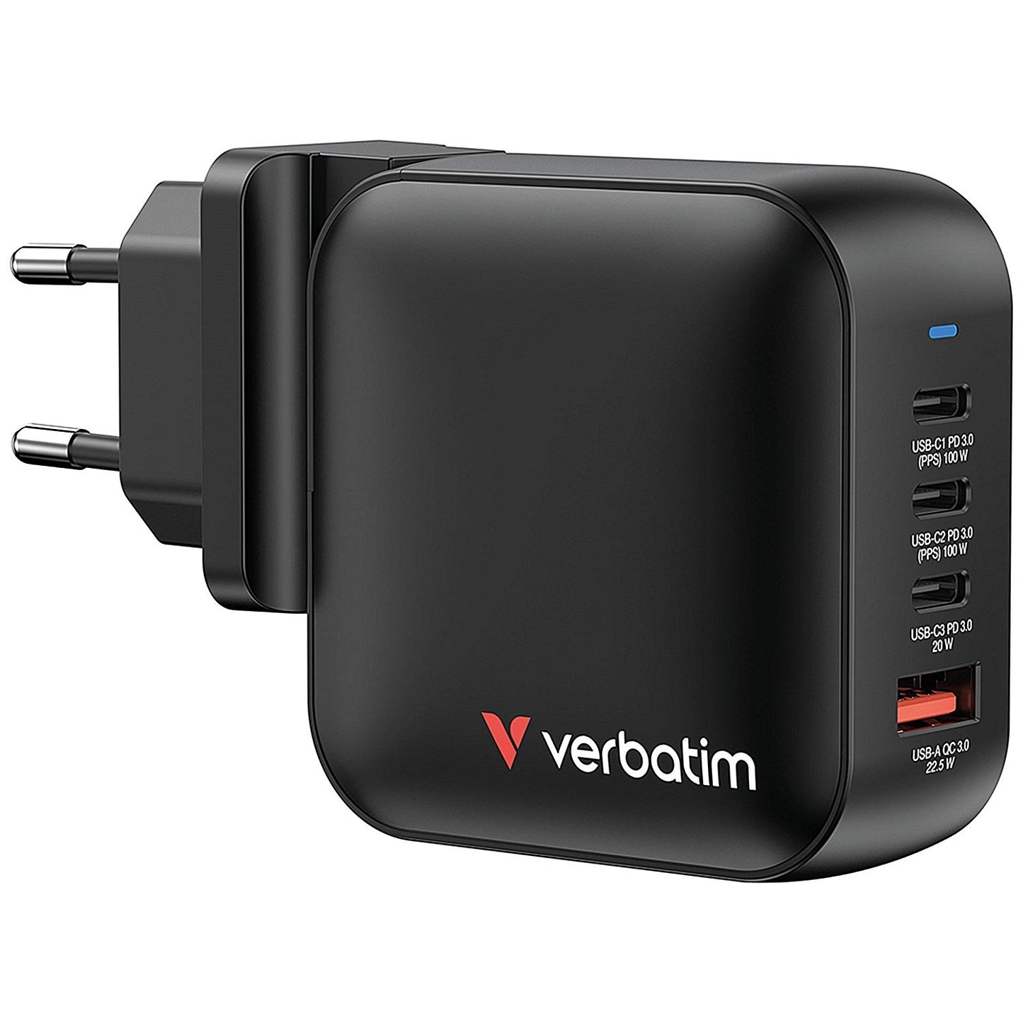 Verbatim Mini GaN 100W 4 Port Wall Charger, Black